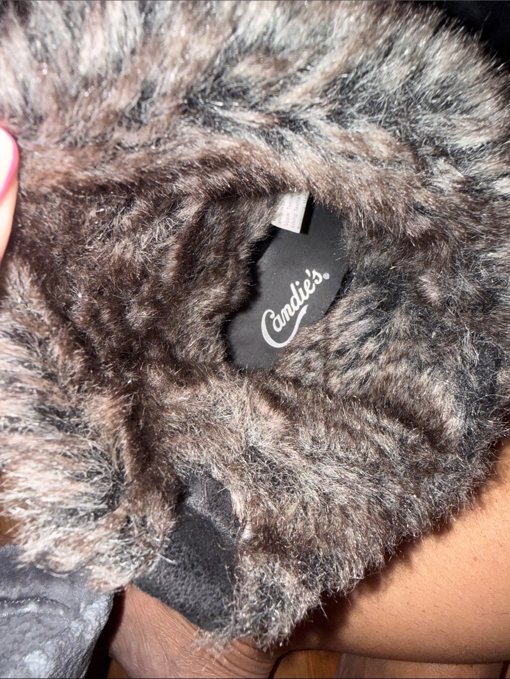 Candies Black Faux-Fur/ Slouchie Lined Ankle Booties, wear up or down! 9 - Picture 10 of 10